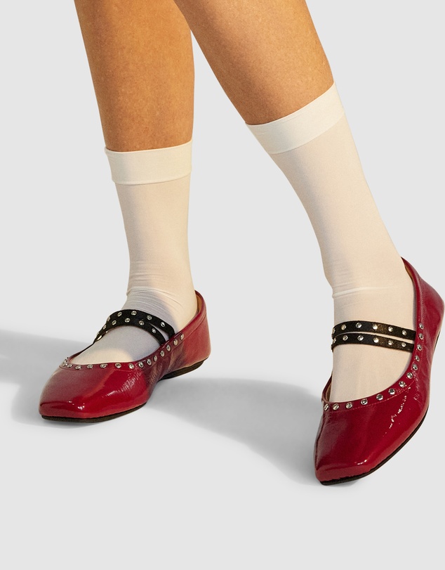 Rollie - Ballet MJ Square Toe Stud Flat