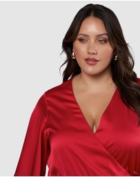 Pink Dusk by Curve Project - Smouldering Wrap Maxi Dress
