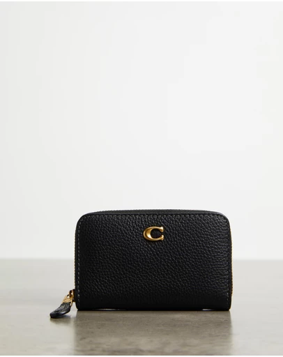 Coach - Polished Pebble Leather Essential Small Zip Around Card Case