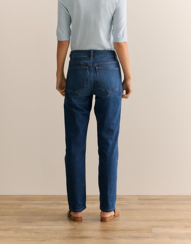 Trenery - Mid Rise Straight Leg Jean in Washed Indigo