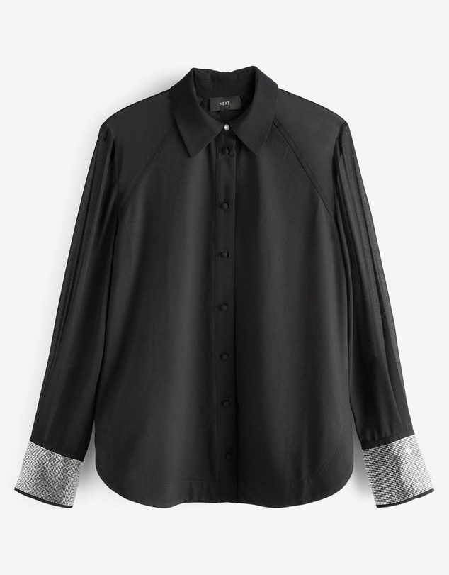 NEXT - Embellished Cuff Detail Button Up Shirt