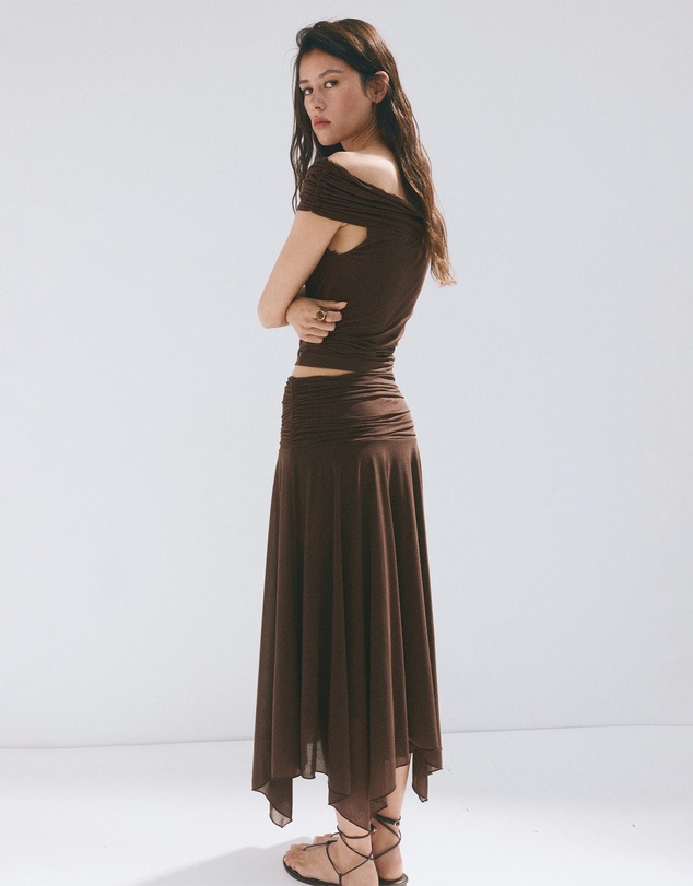 M.N.G - Asymmetric Chiffon Skirt