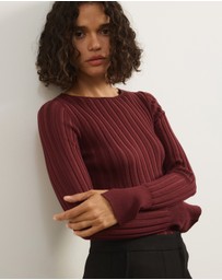 Atmos&Here - Rumi Long Sleeve Fitted Rib Knit Top
