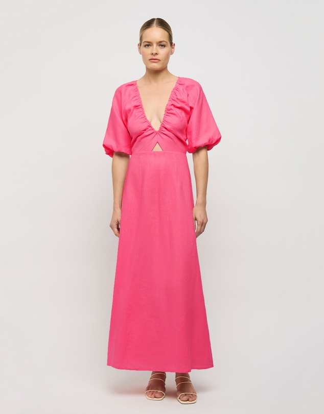 FRIEND of AUDREY - Thea Linen Balloon Sleeve Dress