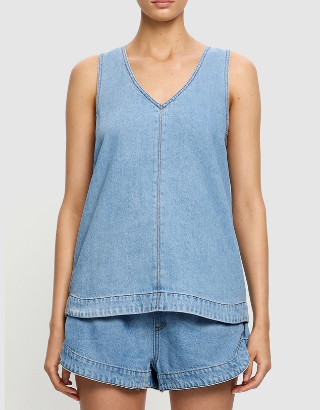 KIVARI - Emilie Denim Top