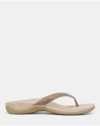 Vionic - Dillon Shine Toe Post Sandal - Champagne