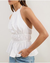 Atmos&Here - Georgia Ruched Cotton Halter Top
