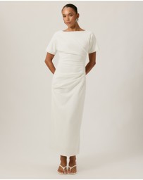 Tussah - Cindy Crepe Tuck Midi Dress