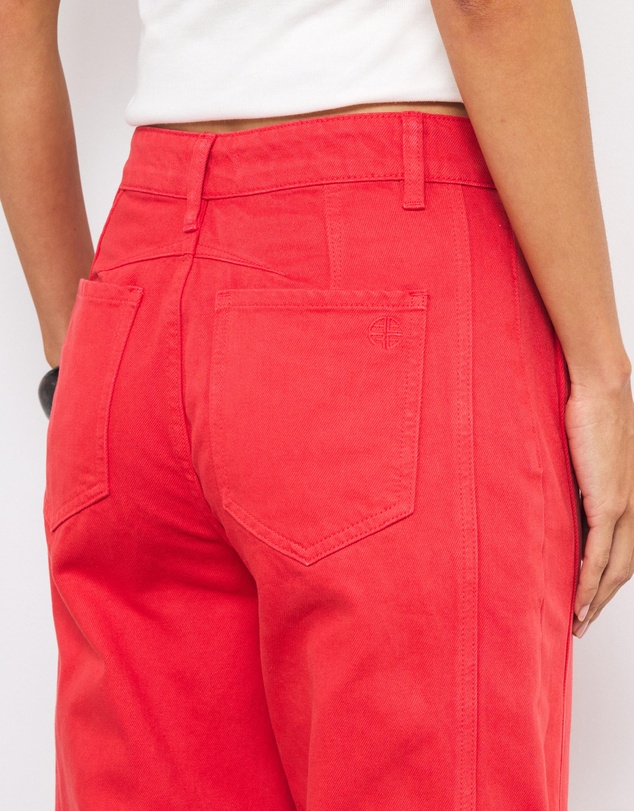 AERE - Mid Rise Barrel Leg Jeans