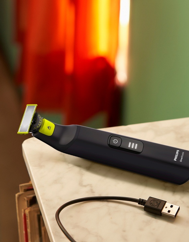 Philips - Philips OneBlade Face Pro, 1 Blade, 12 settings Chrome