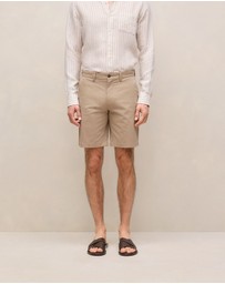 Trenery - Cotton Twill Chino Short in Desert