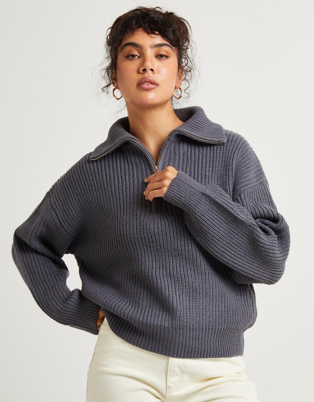 Subtitled - Ezra Half Zip Knit Pull Over
