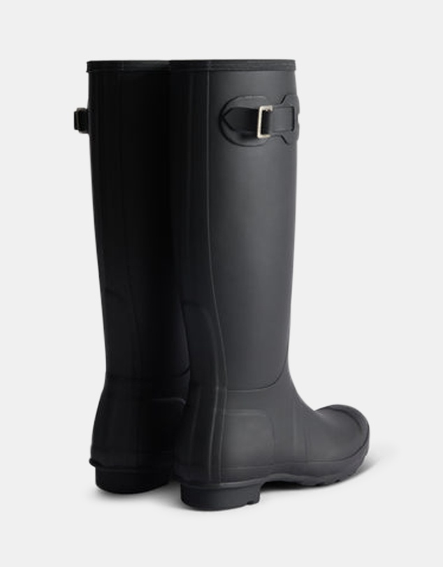 Hunter - Women's Original Tall Tartan Lining Black/Dark Olive