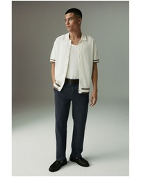 NEXT - Belted Soft Touch Chino Trousers Straight Fit