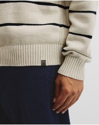 Country Road - Australian Good Earth Cotton Half Zip Stripe Knit