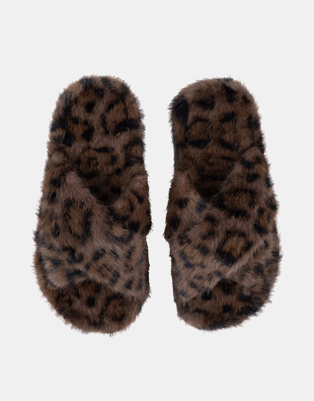 Hunkemoller - Kate Fake Fur Crossed Slides
