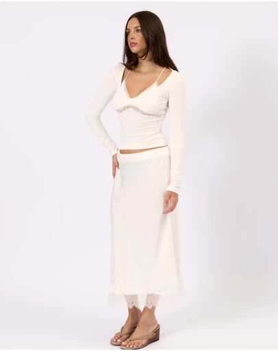 Style Addict - Valerie Satin Lace Skirt