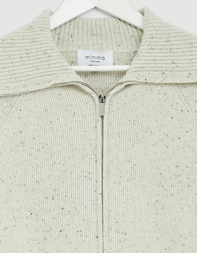 Revibe - Repaired Minima Esenciales Niles Merino Wool Zip Cardigan - AU 8