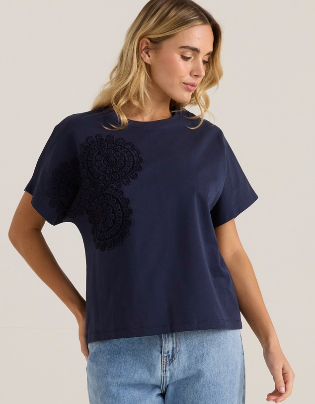 Sass - Mira Crochet Tee