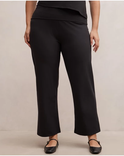Forever New Curve - Wren Curve Fold Waist Wide Leg Pants