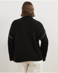 Atmos&Here Curvy - Arna Blanket Stitch Jumper