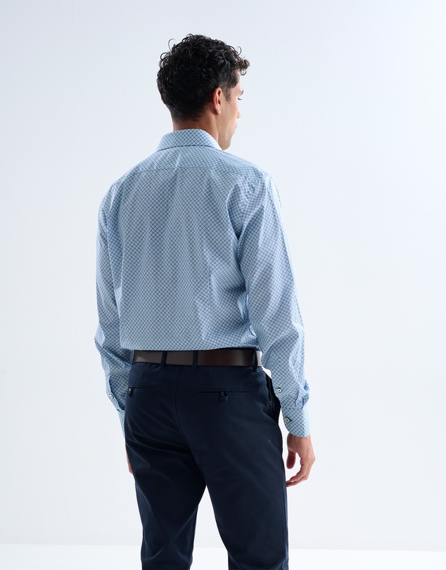 3 Wise Men - 3 Wise Men Washington Blue Print Shirt