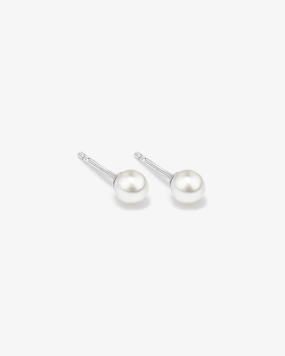 Michael Hill - Stud Earrings with 4mm Round Cultured Freshwater Pearl in Silver