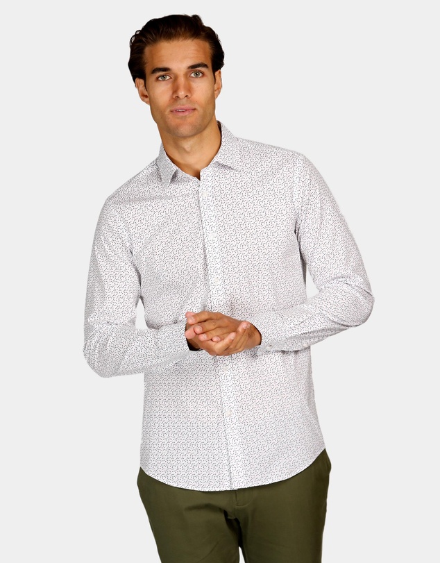 Brooksfield - Abstract Print Reg Fit Business Shirt