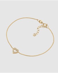Elli Jewelry - Bracelet Crystal Heart 925 Sterling Silver Gold-Plated