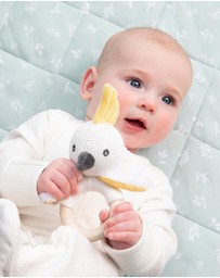 Living Textiles - Ring Rattle - Cockatoo