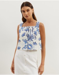 Atmos&Here - Isla Square Neck Button Up Top