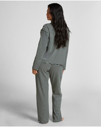 Hunkemoller - Long Sleeve Cotton Jersey Stripe PJ Set