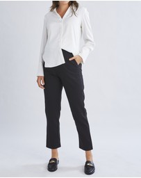 Angel Maternity - Donna High Waist Maternity Work Pants in Black