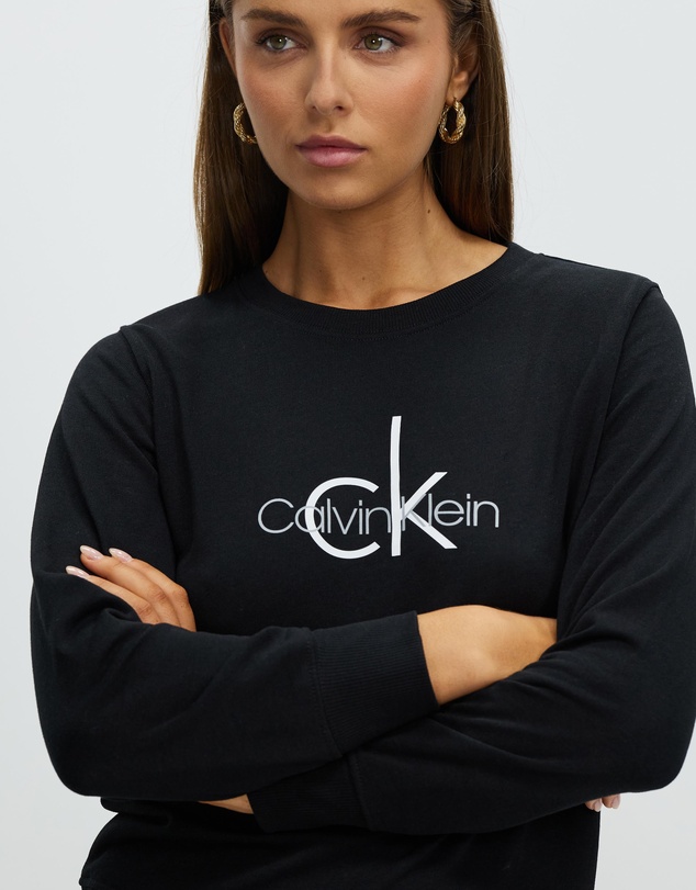 Calvin Klein - Logo Lounge Refresh Long Sleeves Crew Neck Top