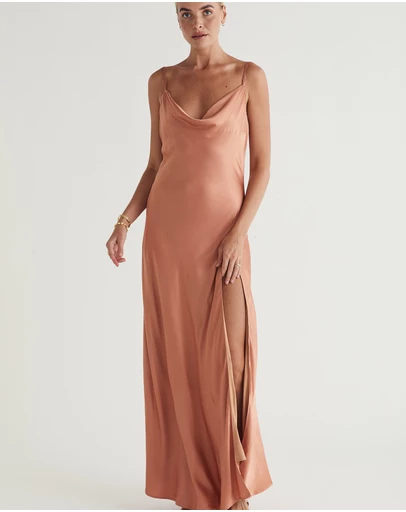 MOS The Label - Calista Cowl Neck Midi Dress