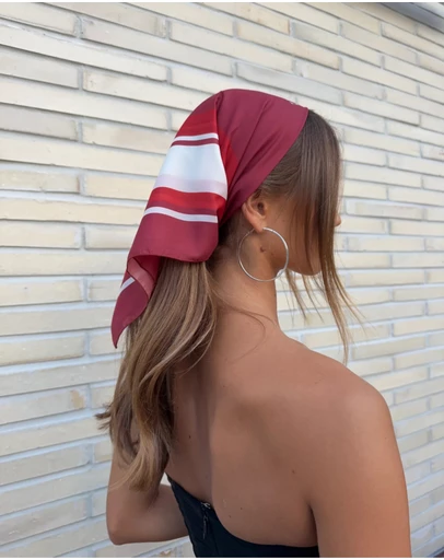 SSAINT - SŚAINT Red Print Head Scarf