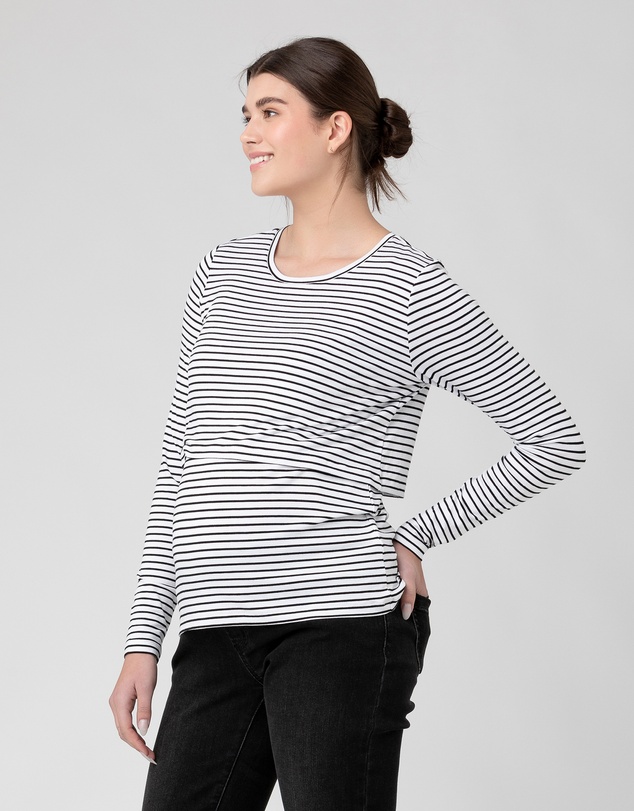 Ripe Maternity - Stripe Layered Nursing Top