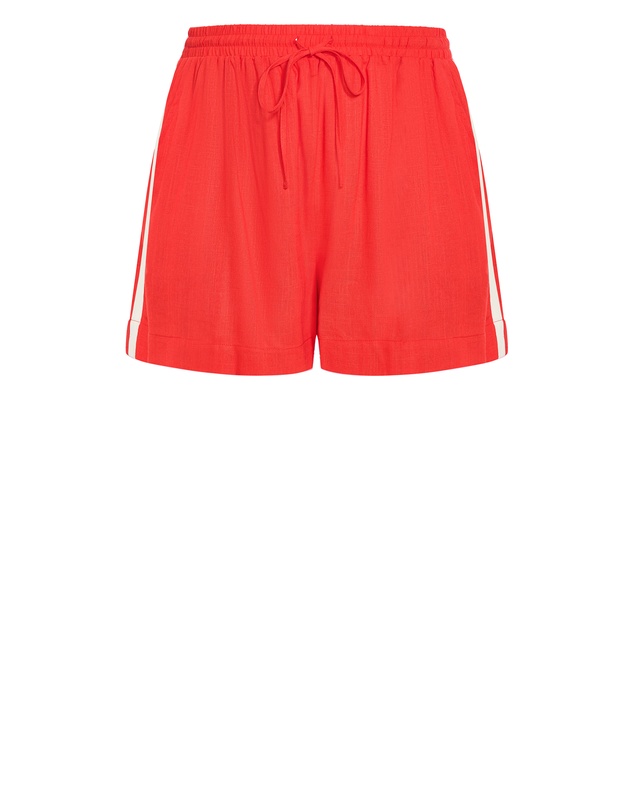 City Chic - Plus sizeSide Tape Linen Blend Short - red