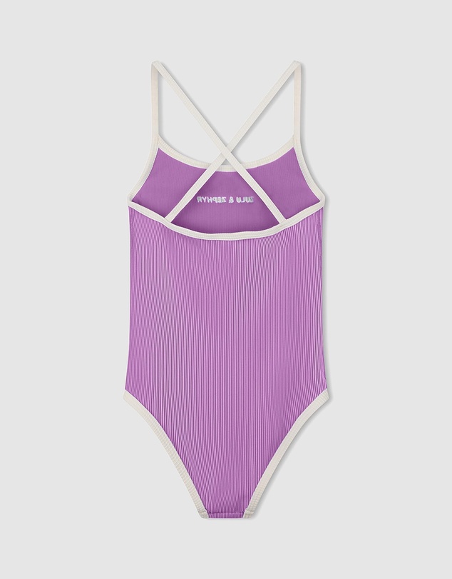Zulu & Zephyr Mini - Mini Stripe Rib Logo One Piece - Babies-Teens