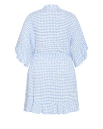 City Chic - Kitty Check Print Sleepwear Kimono