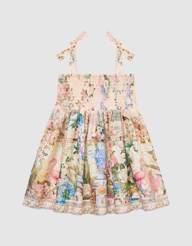 Camilla - Shirred Dress With Tie Shoulder - Babies