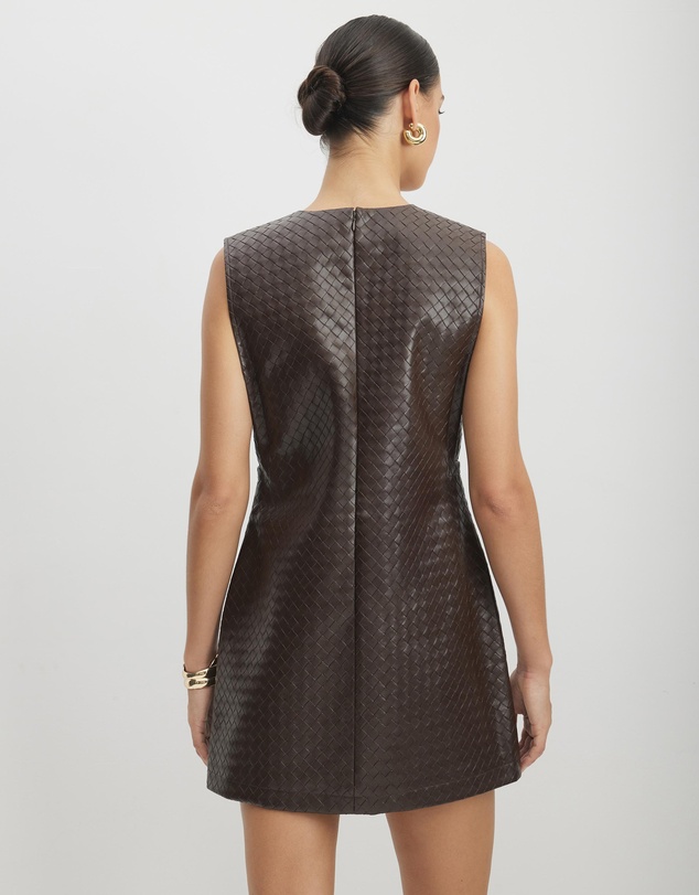 AERE - Junia Textured PU Shift Dress