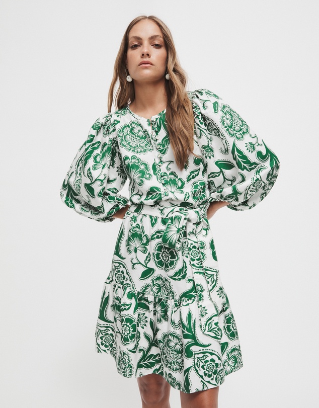 Witchery - Gathered Print Mini Dress