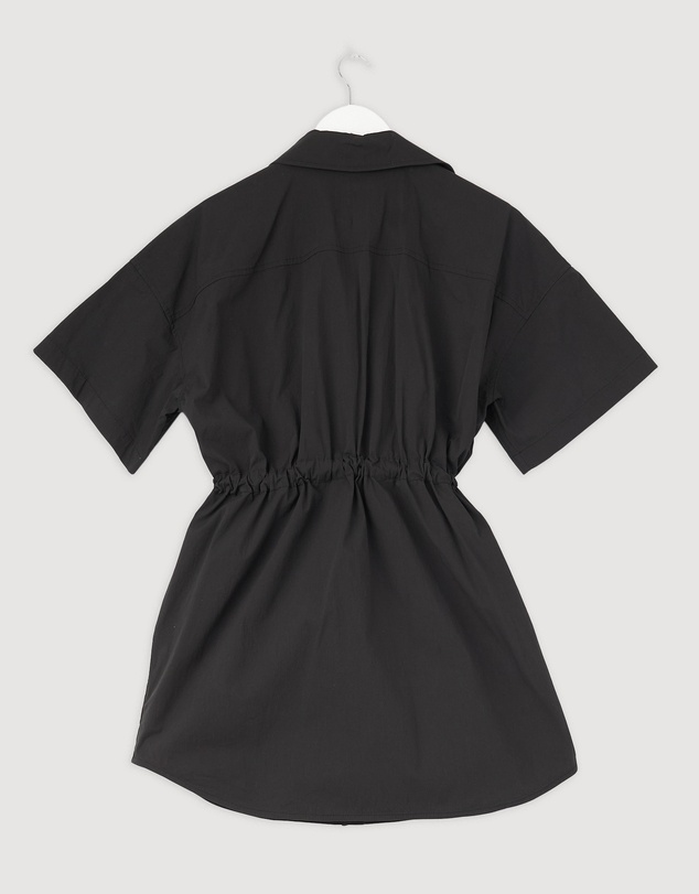 Revibe - Repaired Shona Joy Campbell Short Sleeve Drawstring Shirt Dress - AU 8