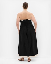 City Chic - Plus size Contrast Strapless Maxi Dress - black