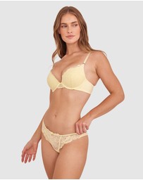 Bras N Things - Bethany Essentials Double Push Up Bra-Yellow