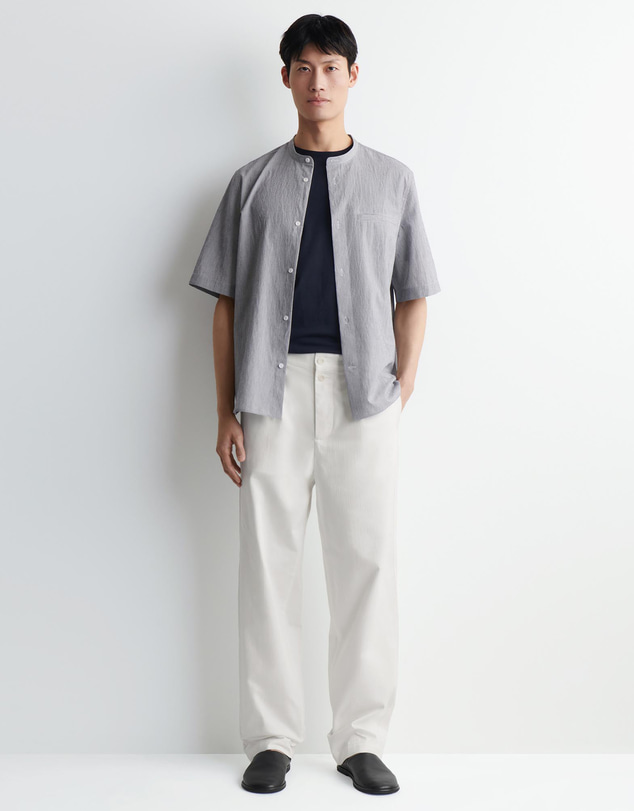 COS - Relaxed-Fit Seersucker Grandad-Collar Shirt
