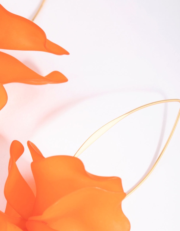 Lovisa - Orange Frosted Flower Drop Earrings