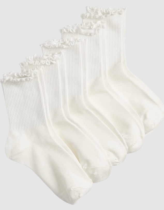 High Heel Jungle - Premium Cotton Frill Edge Socks- 5 Pack