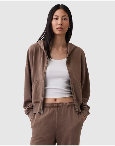 GAP - VintageSoft Terry Zip Hoodie